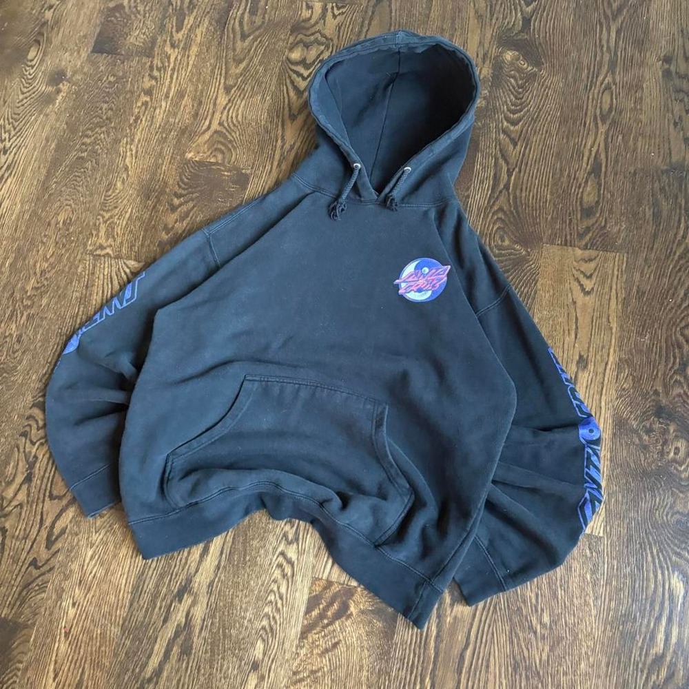 Y2K Santa Cruz Yin Yang Baggy Skater Surf Heavyweight Hoodie L